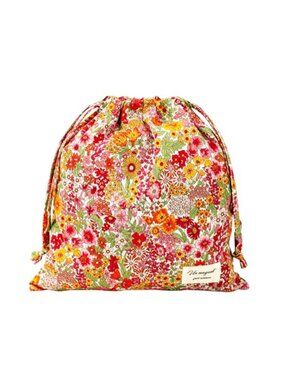 Cotton Floral Drawstring Makeup Bag Travel Toiletry Organizer Cosmetic Pouch